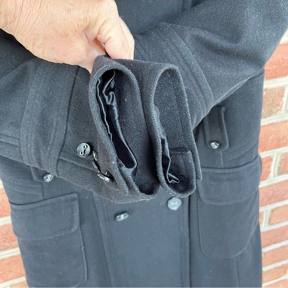 Black double breasted wool blend pea coat size 14. Laundry by design - Picture 12 of 14